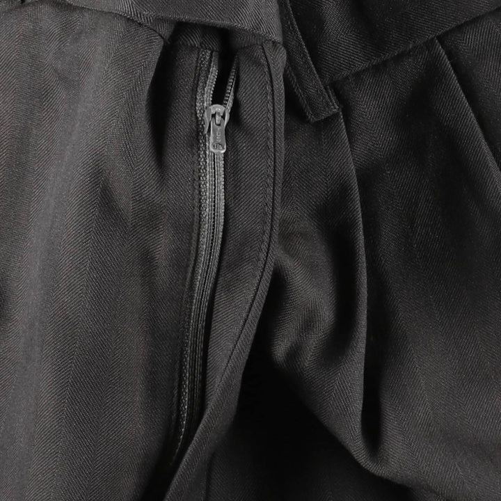 Stripe Pattern Two-pleat Slacks Pants Men's W33 unclear Charcoal Vintage Second Hand