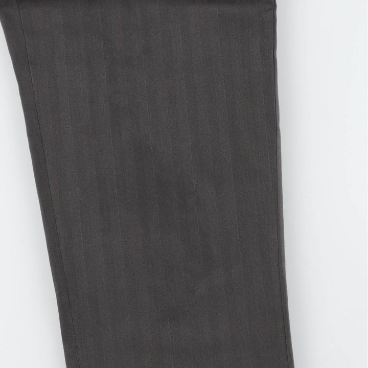 Stripe Pattern Two-pleat Slacks Pants Men's W33 unclear Charcoal Vintage Second Hand
