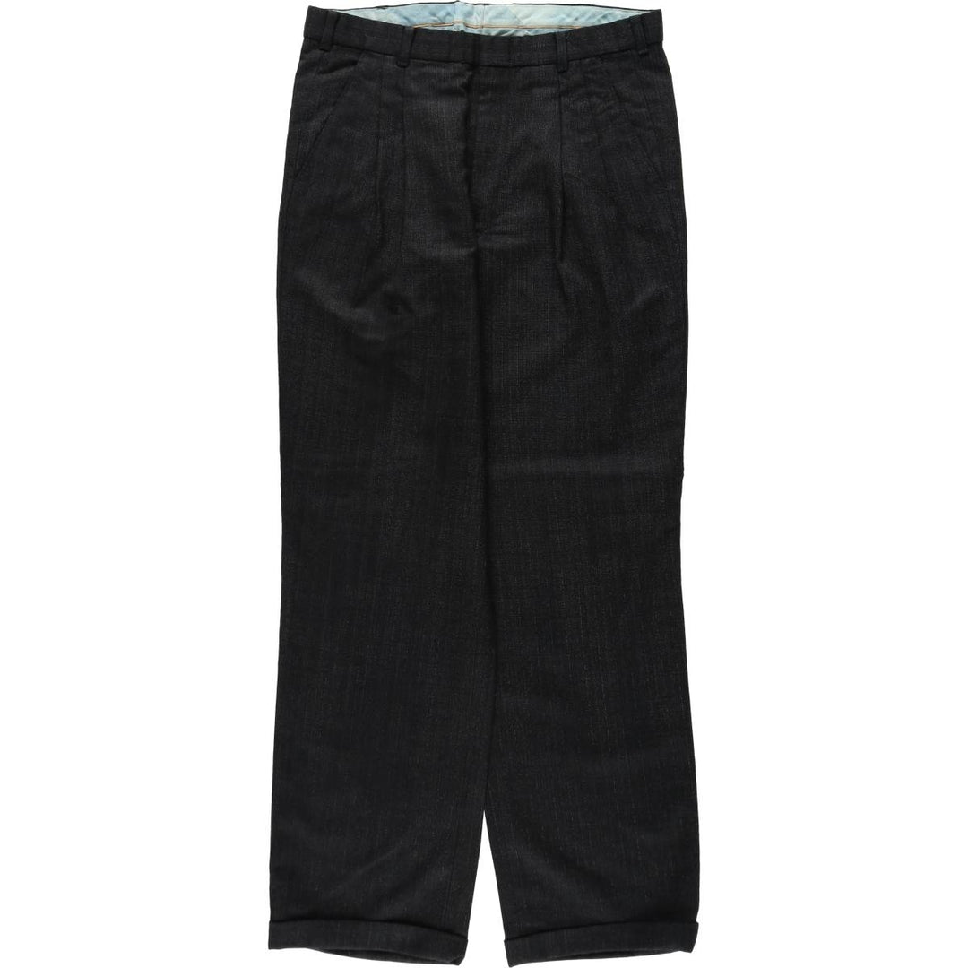 Two-pleat slacks for men, equivalent to W31 unclear black type Vintage Second Hand
