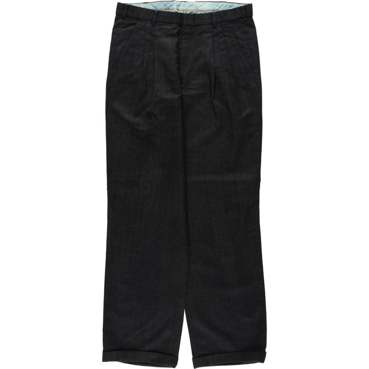 Two-pleat slacks for men, equivalent to W31 unclear black type Vintage Second Hand