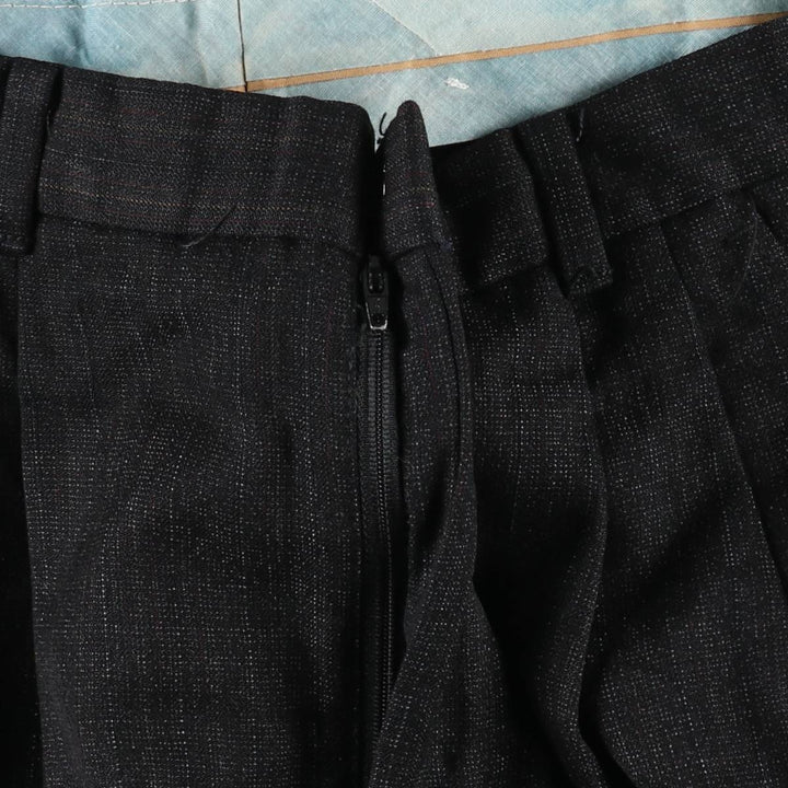 Two-pleat slacks for men, equivalent to W31 unclear black type Vintage Second Hand