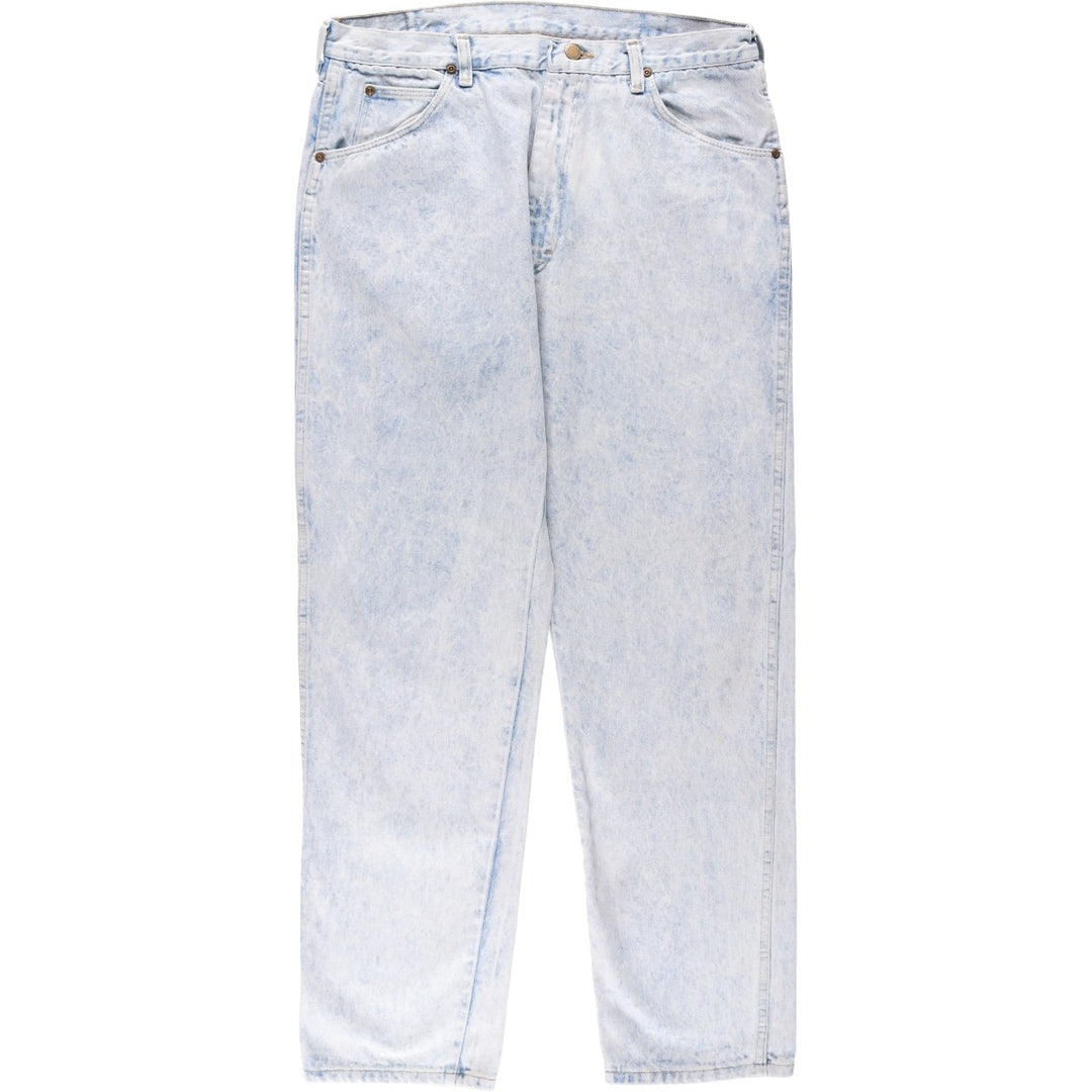80s-90'S Wrangler Chemical Wash Tapered Denim Pants, Made in USA, Men's Size W34 (approx.), Vintage cotton Blue type light blue Vintage Second Hand