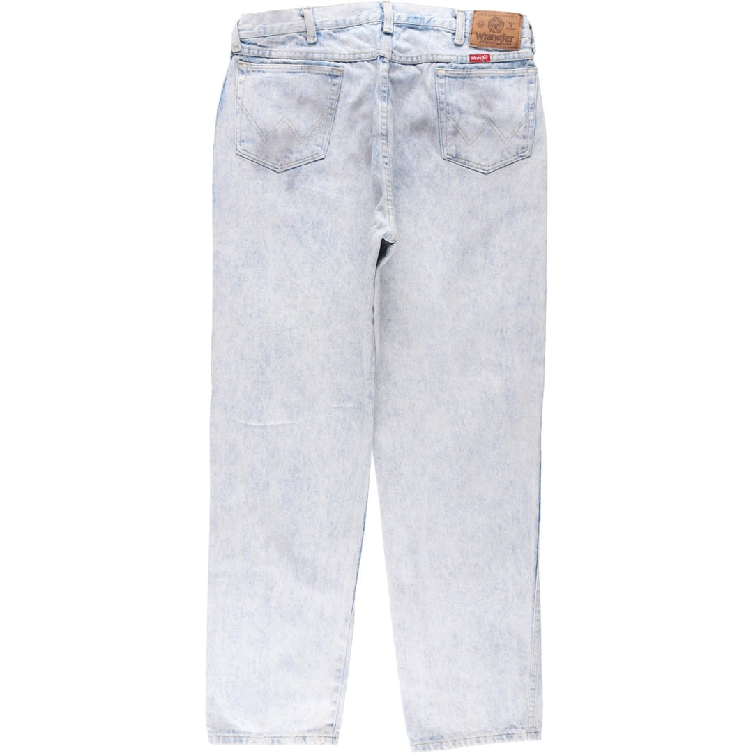 80s-90'S Wrangler Chemical Wash Tapered Denim Pants, Made in USA, Men's Size W34 (approx.), Vintage cotton Blue type light blue Vintage Second Hand