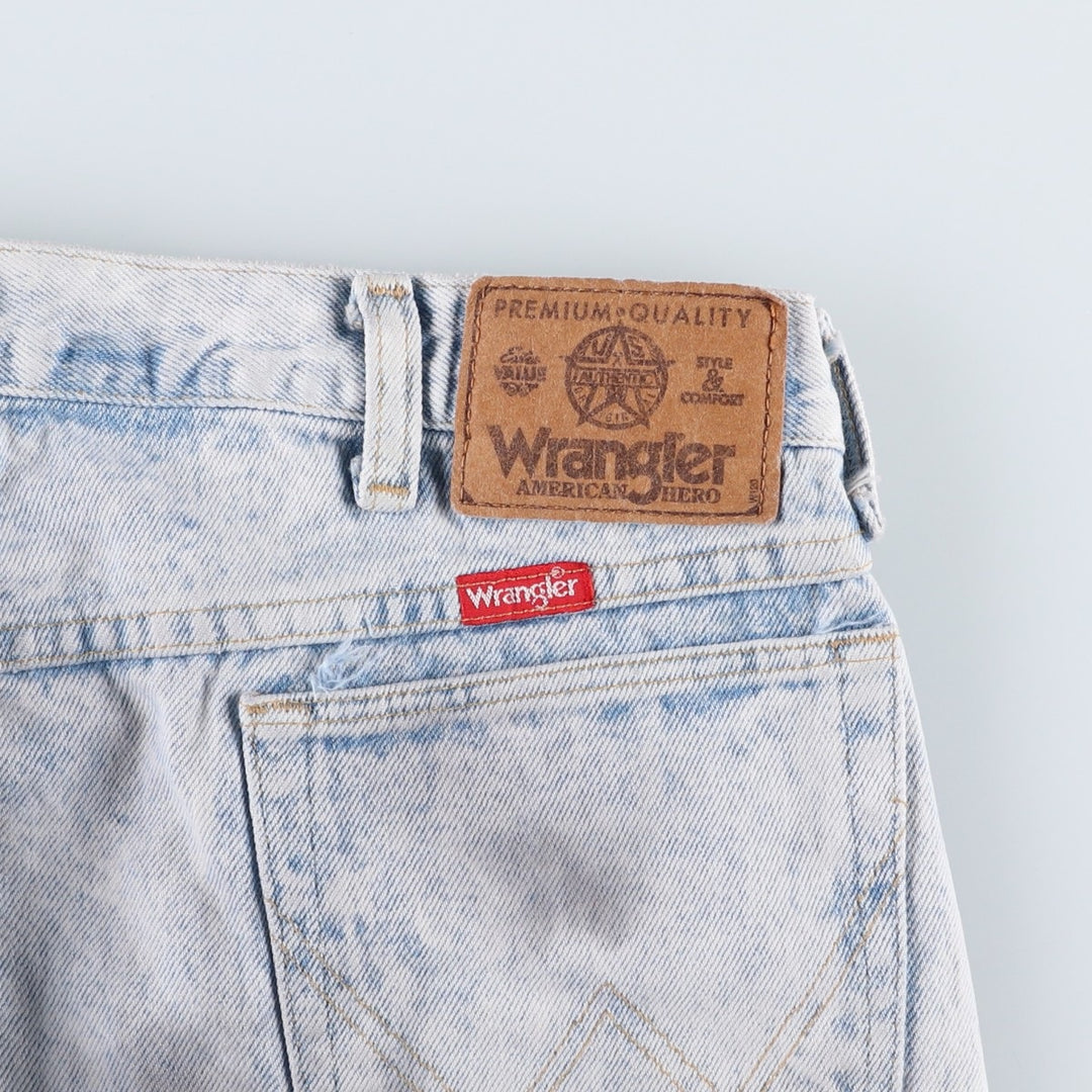 80s-90'S Wrangler Chemical Wash Tapered Denim Pants, Made in USA, Men's Size W34 (approx.), Vintage cotton Blue type light blue Vintage Second Hand