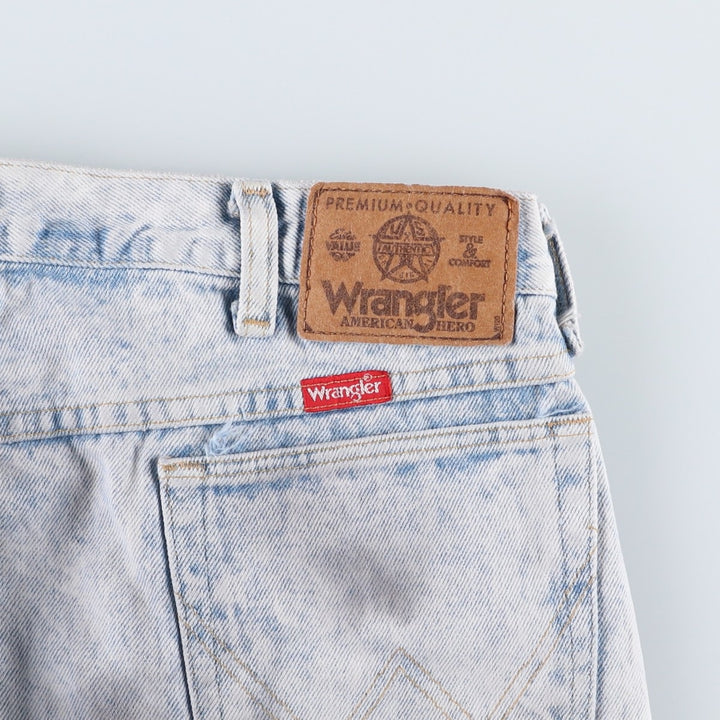 80s-90'S Wrangler Chemical Wash Tapered Denim Pants, Made in USA, Men's Size W34 (approx.), Vintage cotton Blue type light blue Vintage Second Hand
