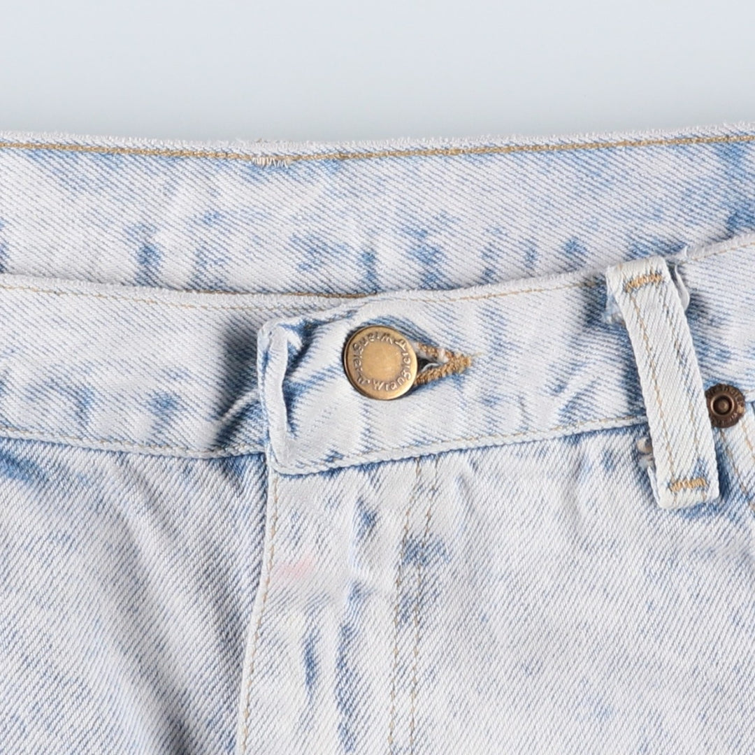 80s-90'S Wrangler Chemical Wash Tapered Denim Pants, Made in USA, Men's Size W34 (approx.), Vintage cotton Blue type light blue Vintage Second Hand