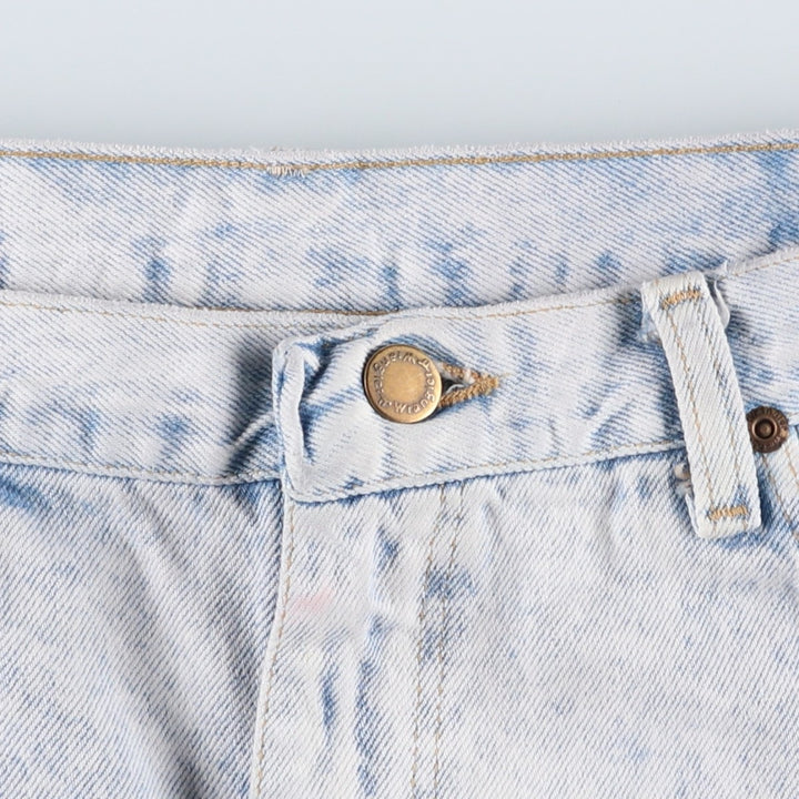 80s-90'S Wrangler Chemical Wash Tapered Denim Pants, Made in USA, Men's Size W34 (approx.), Vintage cotton Blue type light blue Vintage Second Hand