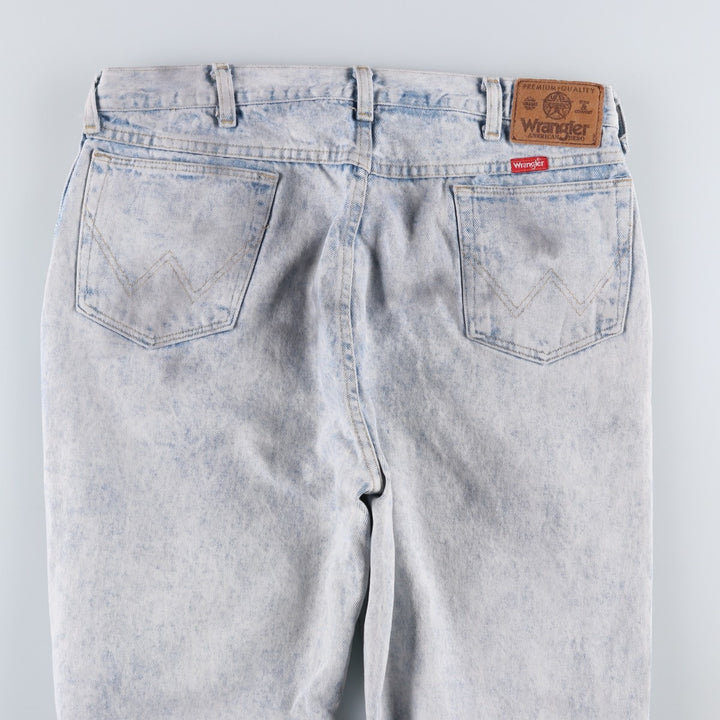 80s-90'S Wrangler Chemical Wash Tapered Denim Pants, Made in USA, Men's Size W34 (approx.), Vintage cotton Blue type light blue Vintage Second Hand