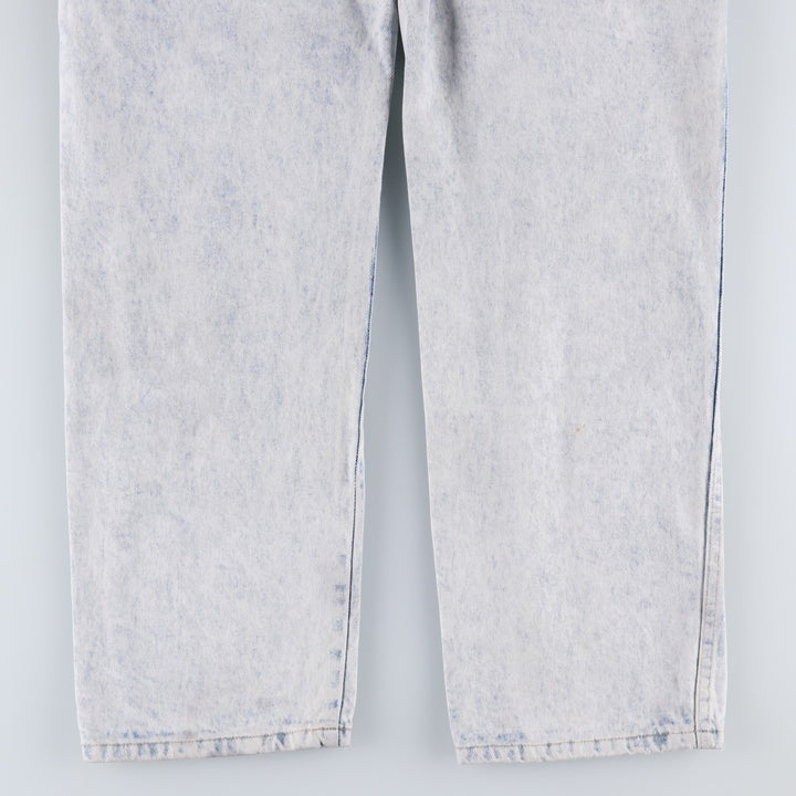 80s-90'S Wrangler Chemical Wash Tapered Denim Pants, Made in USA, Men's Size W34 (approx.), Vintage cotton Blue type light blue Vintage Second Hand