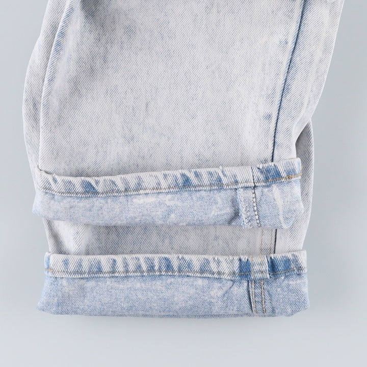 80s-90'S Wrangler Chemical Wash Tapered Denim Pants, Made in USA, Men's Size W34 (approx.), Vintage cotton Blue type light blue Vintage Second Hand