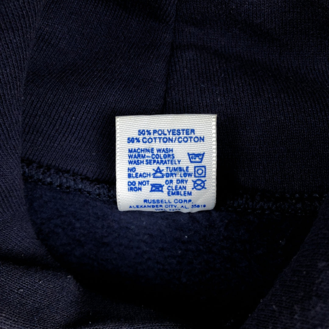 90'S Russell College Sweatshirt Pullover Hoodie Made in USA Men's L Size Vintage polyester navy blue type Vintage Second Hand