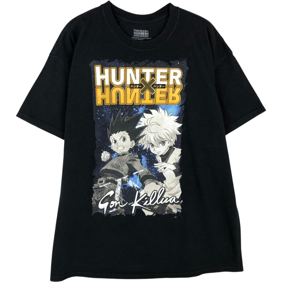 HUNTERxHUNTER Gon Lukia Character Print T-Shirt (Men's XXL equivalent) cotton black type Vintage Second Hand