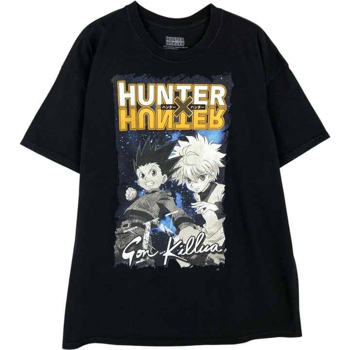 HUNTERxHUNTER Gon Lukia Character Print T-Shirt (Men's XXL equivalent) cotton black type Vintage Second Hand