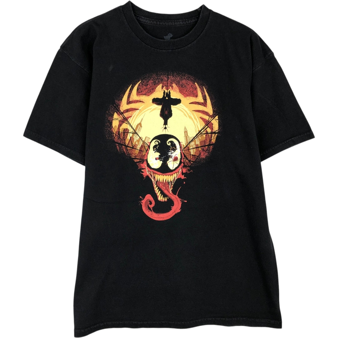 TeeFury MARVEL Spider-Man Venom Character Print T-Shirt (Men's Size M) cotton black type Vintage Second Hand