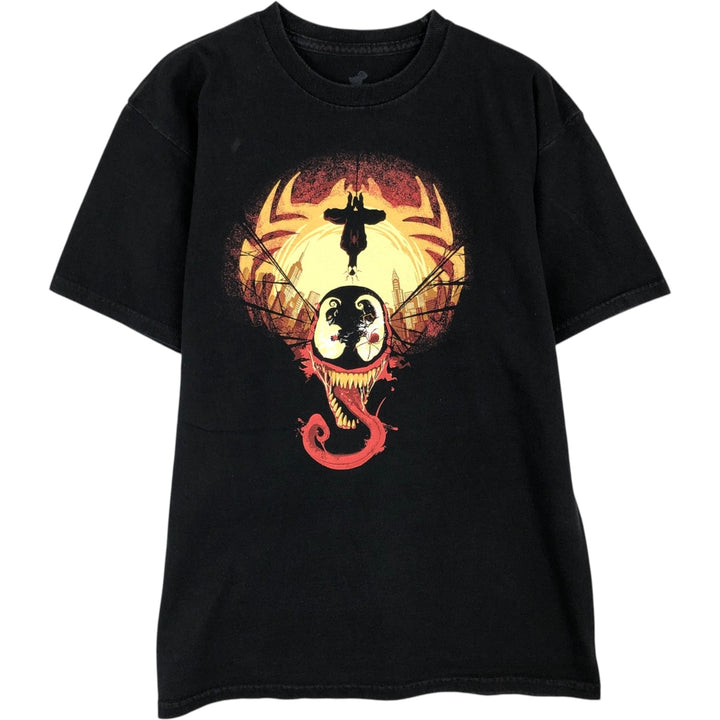 TeeFury MARVEL Spider-Man Venom Character Print T-Shirt (Men's Size M) cotton black type Vintage Second Hand