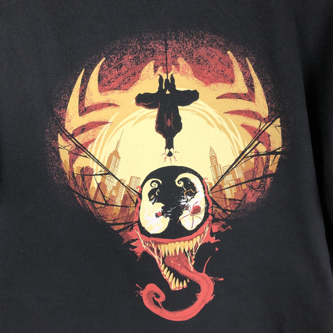 TeeFury MARVEL Spider-Man Venom Character Print T-Shirt (Men's Size M) cotton black type Vintage Second Hand