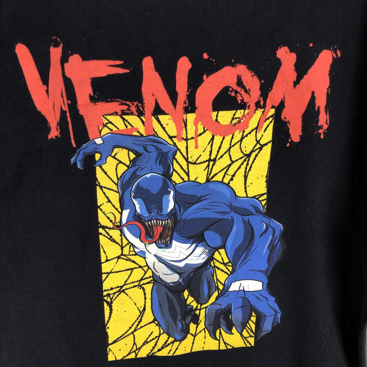 Marvel VENOM Character Print T-Shirt, Men's L size cotton black type Vintage Second Hand