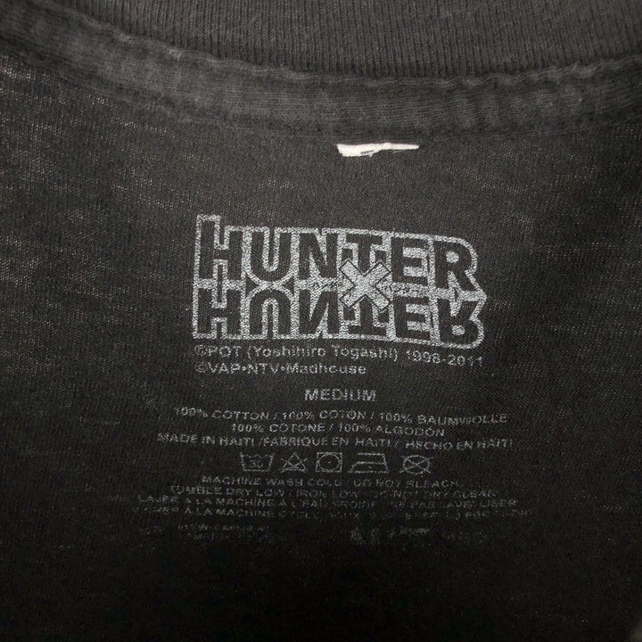 HUNTERxHUNTER Character Print T-Shirt (Men's Size M) cotton black type Vintage Second Hand