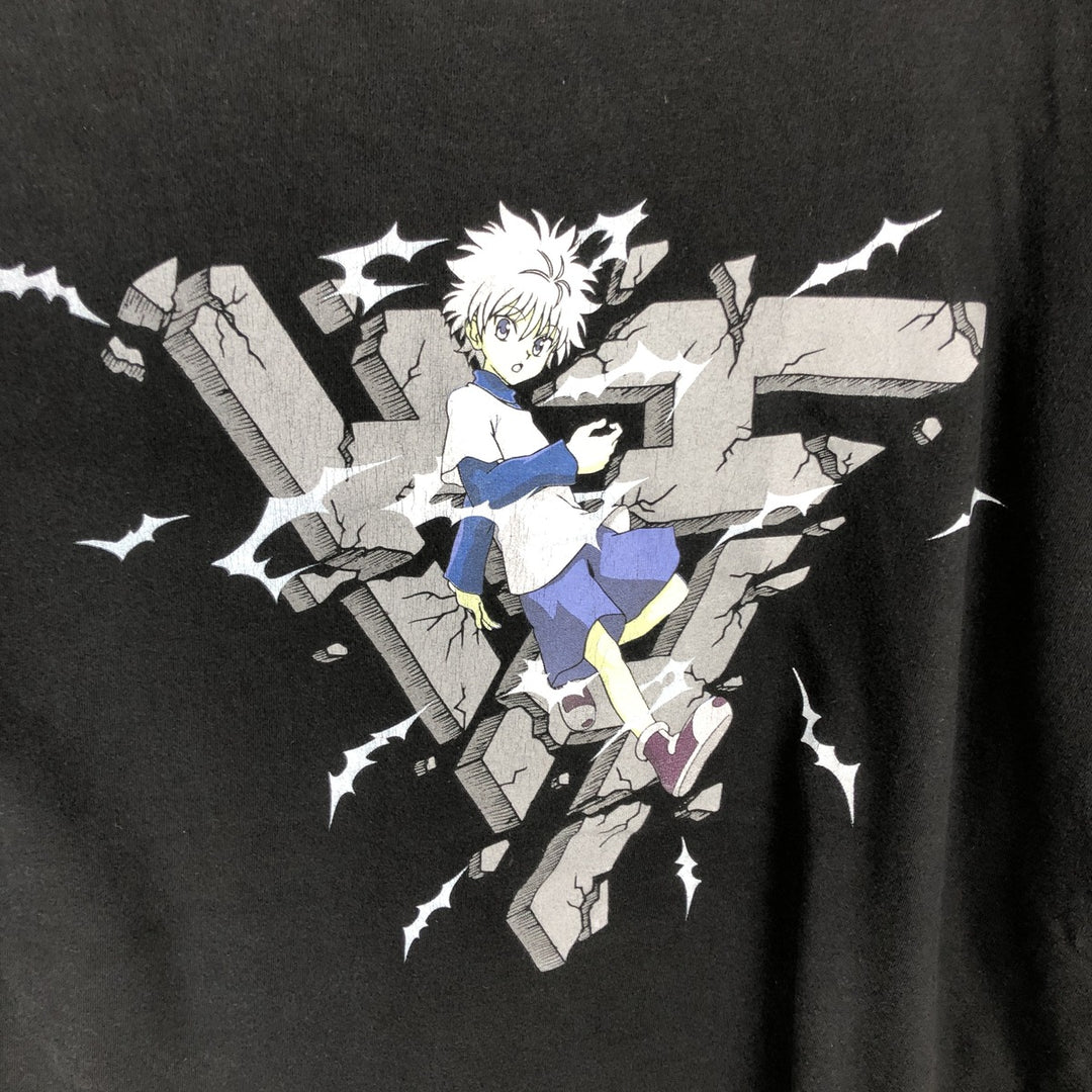 HUNTER HUNTER Hunter Hunter Killua Anime Character Print T-shirt Men's L size unclear black type Vintage Second Hand