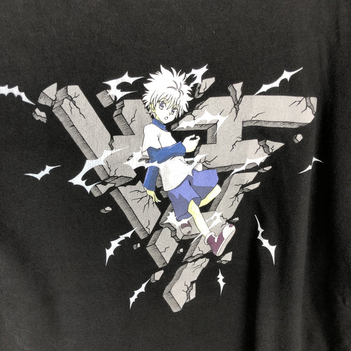 HUNTER HUNTER Hunter Hunter Killua Anime Character Print T-shirt Men's L size unclear black type Vintage Second Hand