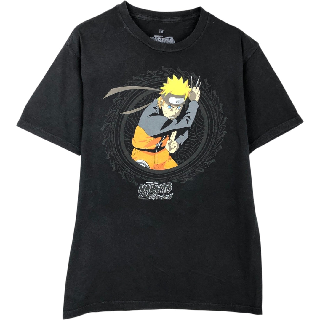 NARUTO SHIPPUDEN Naruto Shippuden Uzumaki Naruto Anime Character Print T-Shirt Men's M Size cotton black type Vintage Second Hand