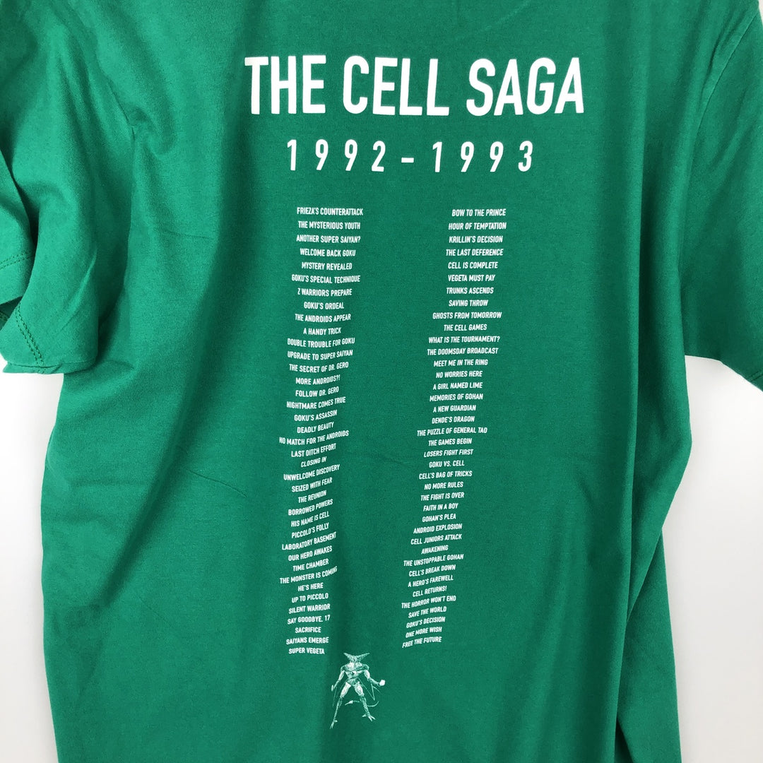 DRAGONBALL Z Dragon Ball Z Anime Character Print T-Shirt Men's Size L cotton green type Vintage Second Hand