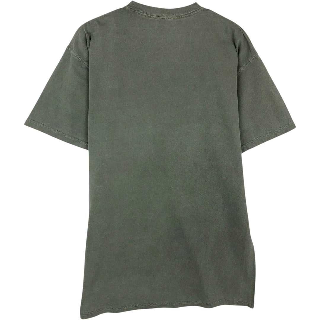Walt Disney World MICKEY MOUSE character print T-shirt, men's size M (approx.) cotton Khaki type Vintage Second Hand