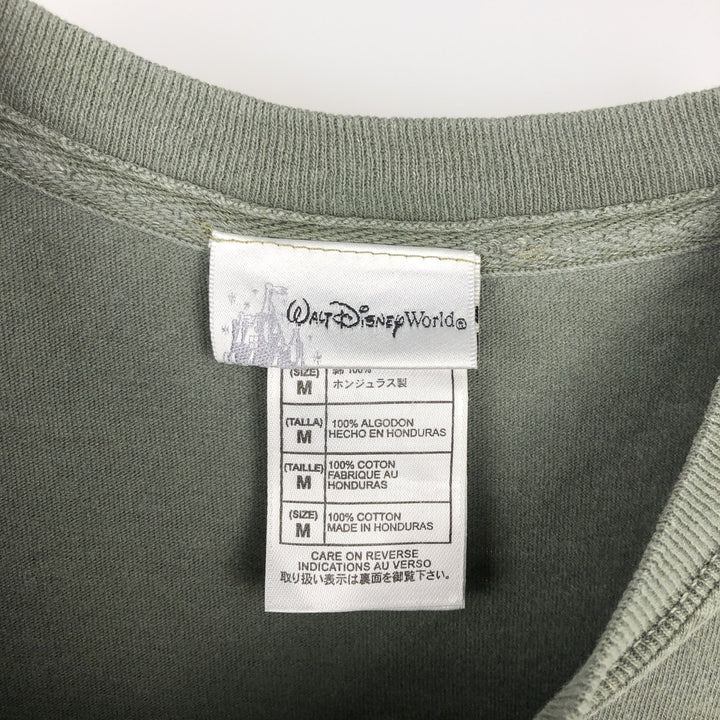 Walt Disney World MICKEY MOUSE character print T-shirt, men's size M (approx.) cotton Khaki type Vintage Second Hand