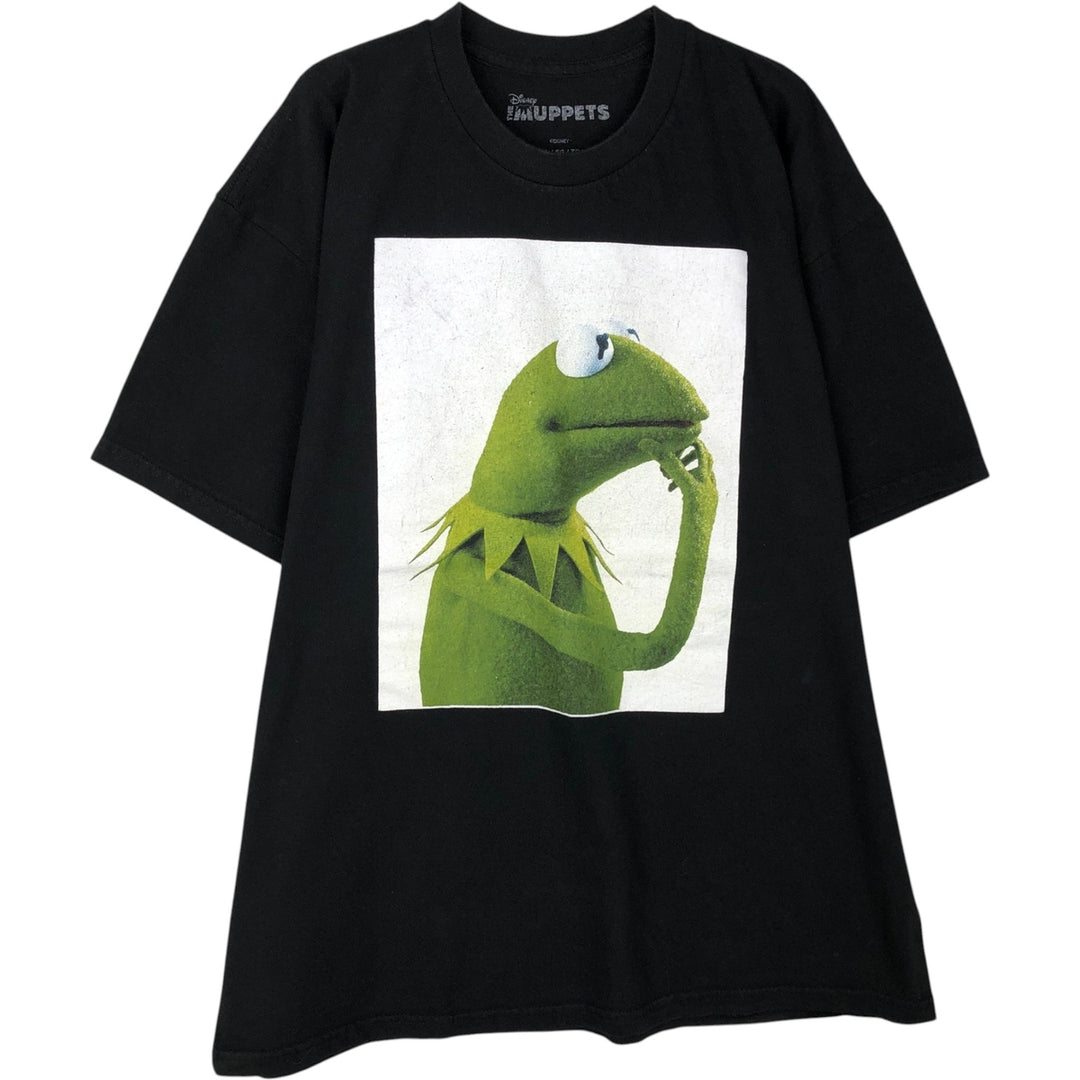 THE MUPPET Character Print T-Shirt (Men's XL equivalent) cotton black type Vintage Second Hand