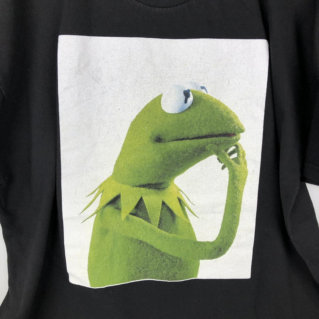 THE MUPPET Character Print T-Shirt (Men's XL equivalent) cotton black type Vintage Second Hand