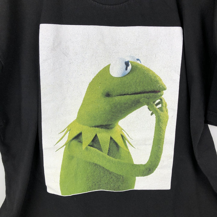 THE MUPPET Character Print T-Shirt (Men's XL equivalent) cotton black type Vintage Second Hand