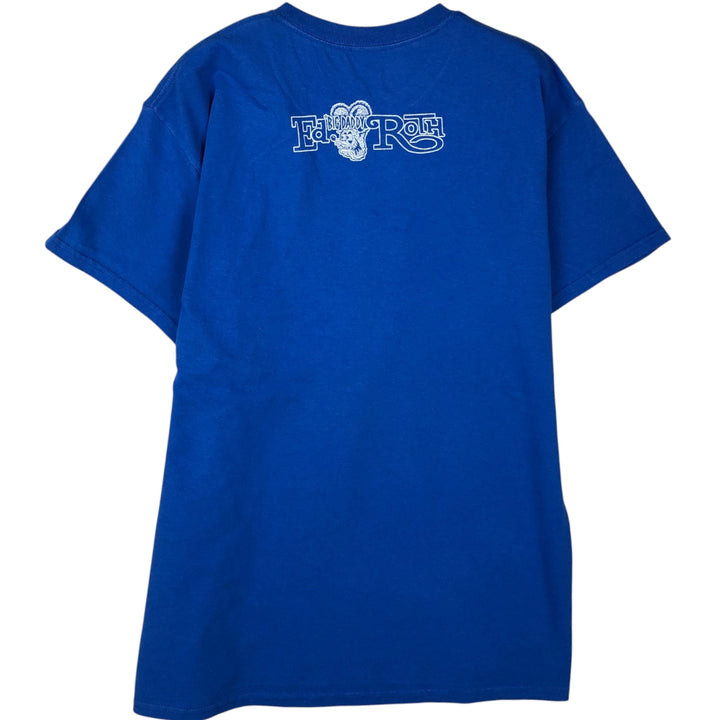 Gildan Rat Fink character print T-shirt, men's size M (approx.) cotton blue type Vintage Second Hand
