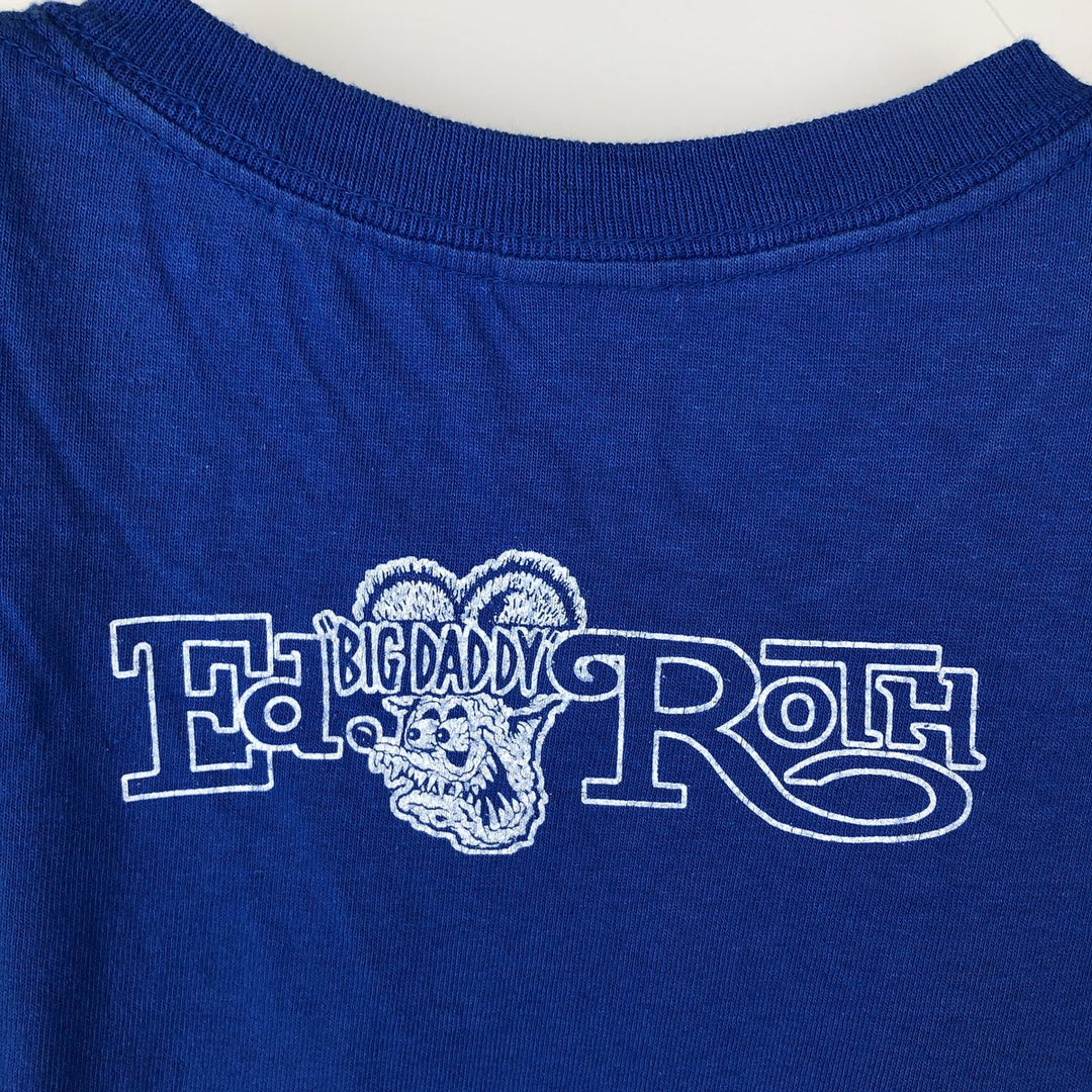 Gildan Rat Fink character print T-shirt, men's size M (approx.) cotton blue type Vintage Second Hand