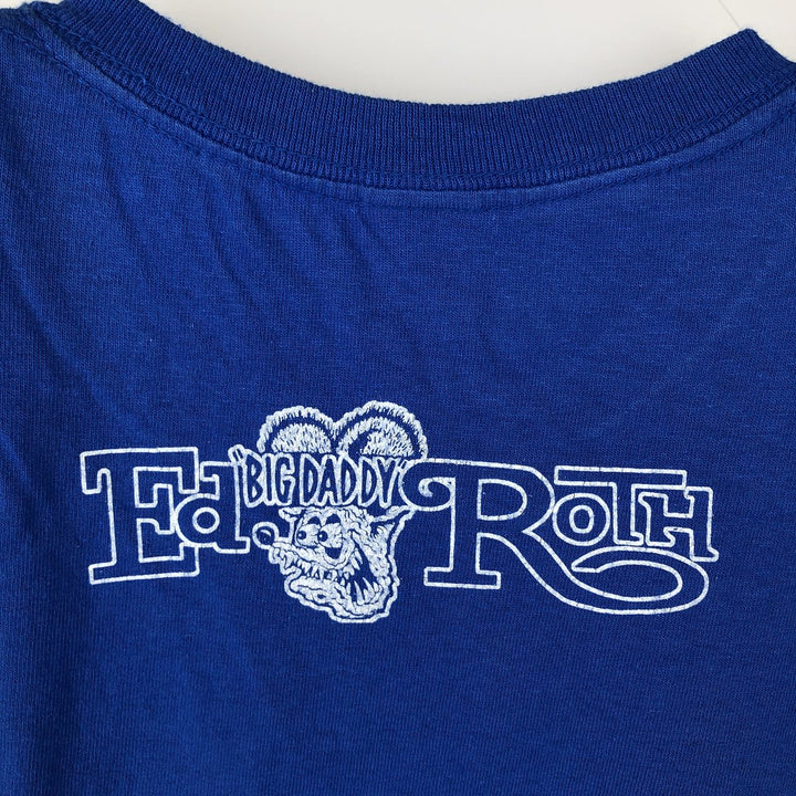 Gildan Rat Fink character print T-shirt, men's size M (approx.) cotton blue type Vintage Second Hand
