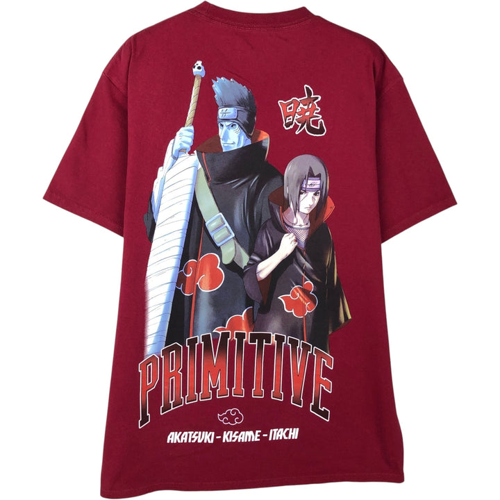 2000'S PRIMITIVE NARUTO SHIPPUDEN Naruto Shippuden Anime Character Print T-Shirt, Men's Size M (approx.) cotton red type Vintage Second Hand