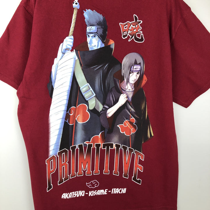 2000'S PRIMITIVE NARUTO SHIPPUDEN Naruto Shippuden Anime Character Print T-Shirt, Men's Size M (approx.) cotton red type Vintage Second Hand