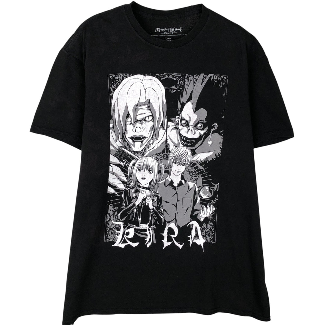 DEATH NOTE Anime Character Print T-Shirt Men's Size L cotton black type Vintage Second Hand