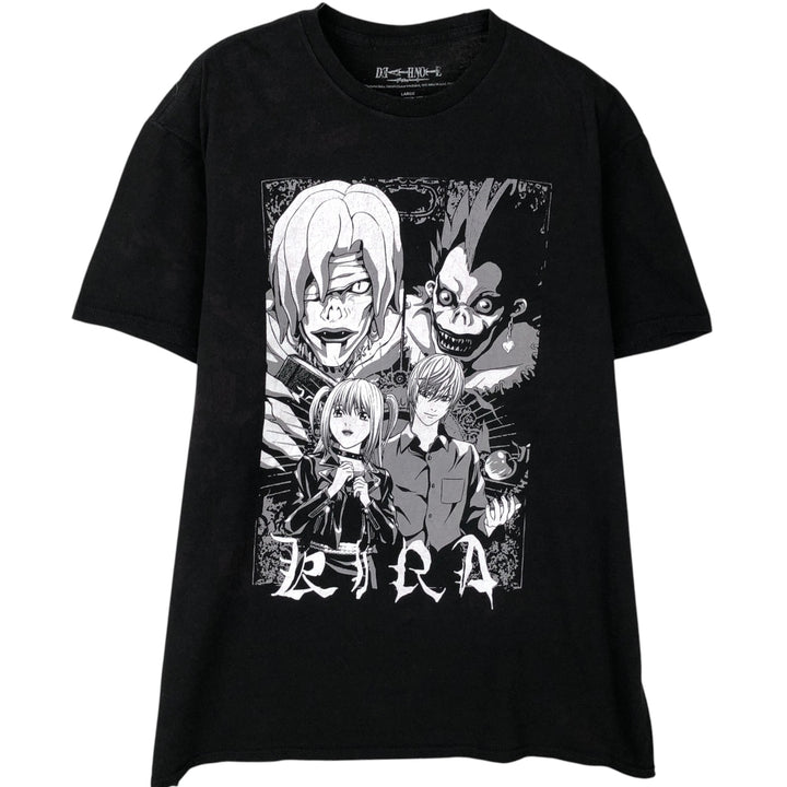 DEATH NOTE Anime Character Print T-Shirt Men's Size L cotton black type Vintage Second Hand