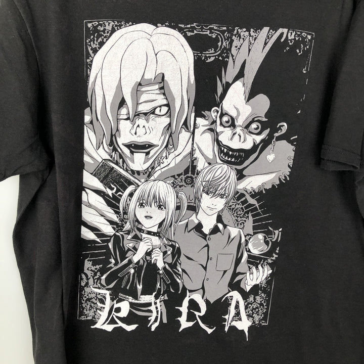 DEATH NOTE Anime Character Print T-Shirt Men's Size L cotton black type Vintage Second Hand