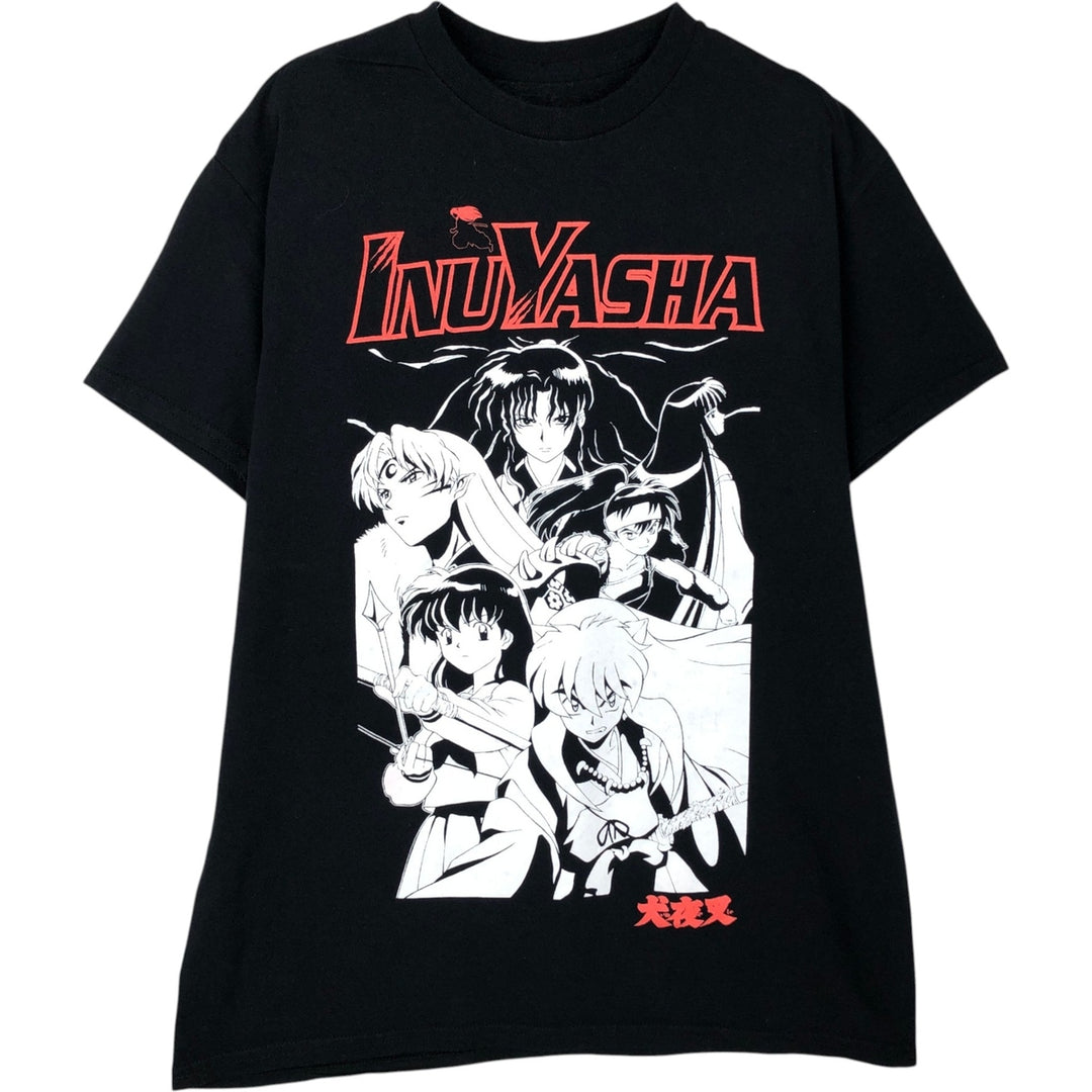 2000'S INUYASHA Anime Character Print T-Shirt, Men's Size M cotton black type Vintage Second Hand