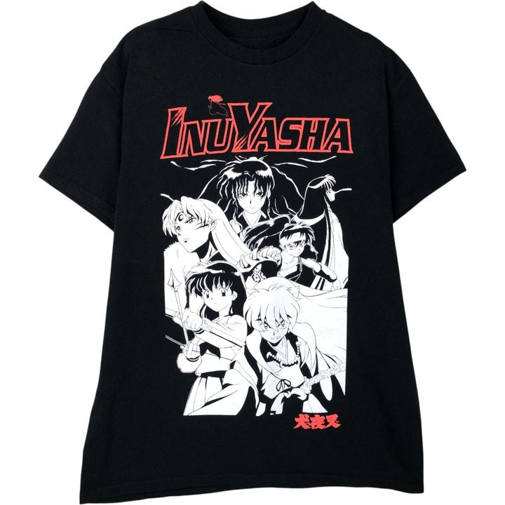 2000'S INUYASHA Anime Character Print T-Shirt, Men's Size M cotton black type Vintage Second Hand