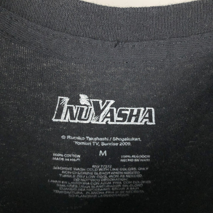 2000'S INUYASHA Anime Character Print T-Shirt, Men's Size M cotton black type Vintage Second Hand