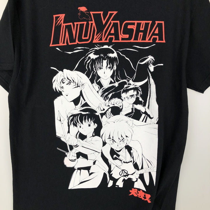 2000'S INUYASHA Anime Character Print T-Shirt, Men's Size M cotton black type Vintage Second Hand
