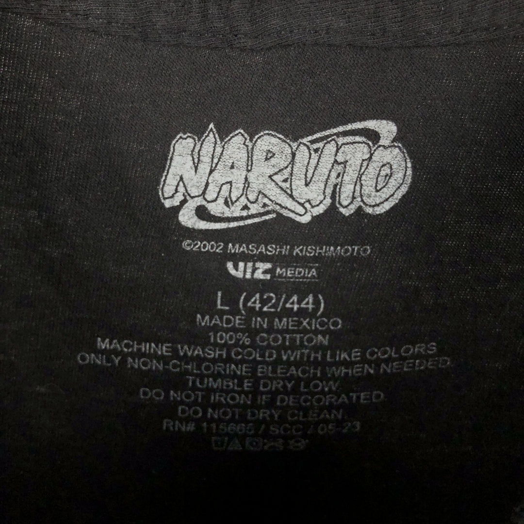 NARUTO SHIPPUDEN Naruto Shippuden Anime Character Print T-Shirt Men's L size cotton black type Vintage Second Hand