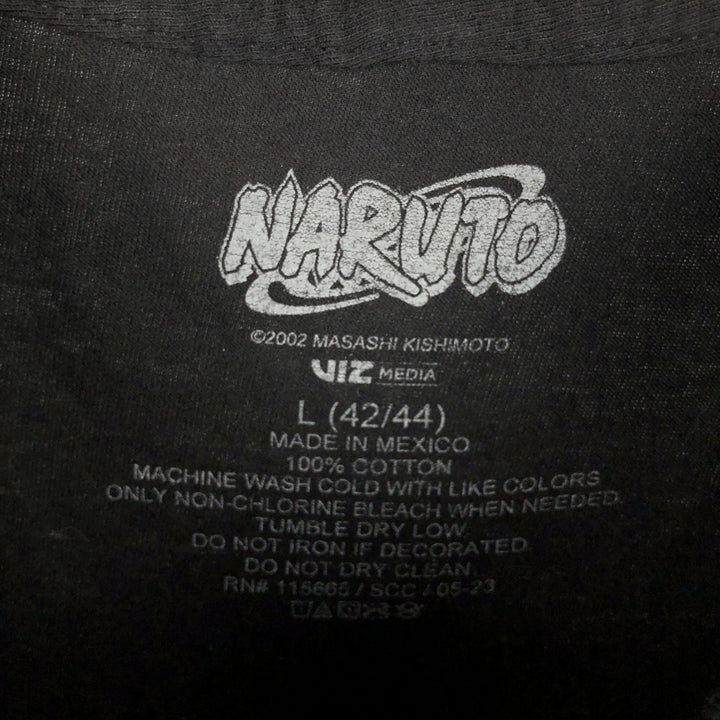 NARUTO SHIPPUDEN Naruto Shippuden Anime Character Print T-Shirt Men's L size cotton black type Vintage Second Hand