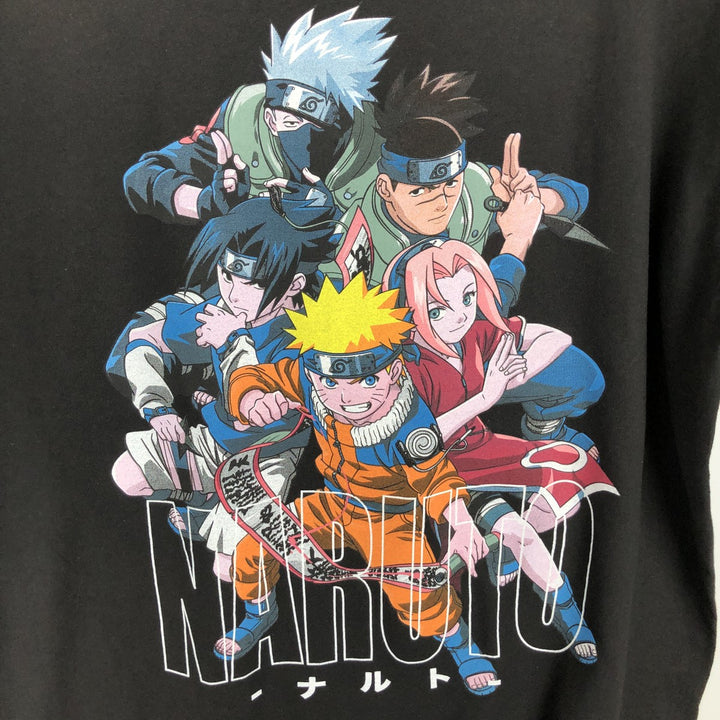 NARUTO SHIPPUDEN Naruto Shippuden Anime Character Print T-Shirt Men's L size cotton black type Vintage Second Hand
