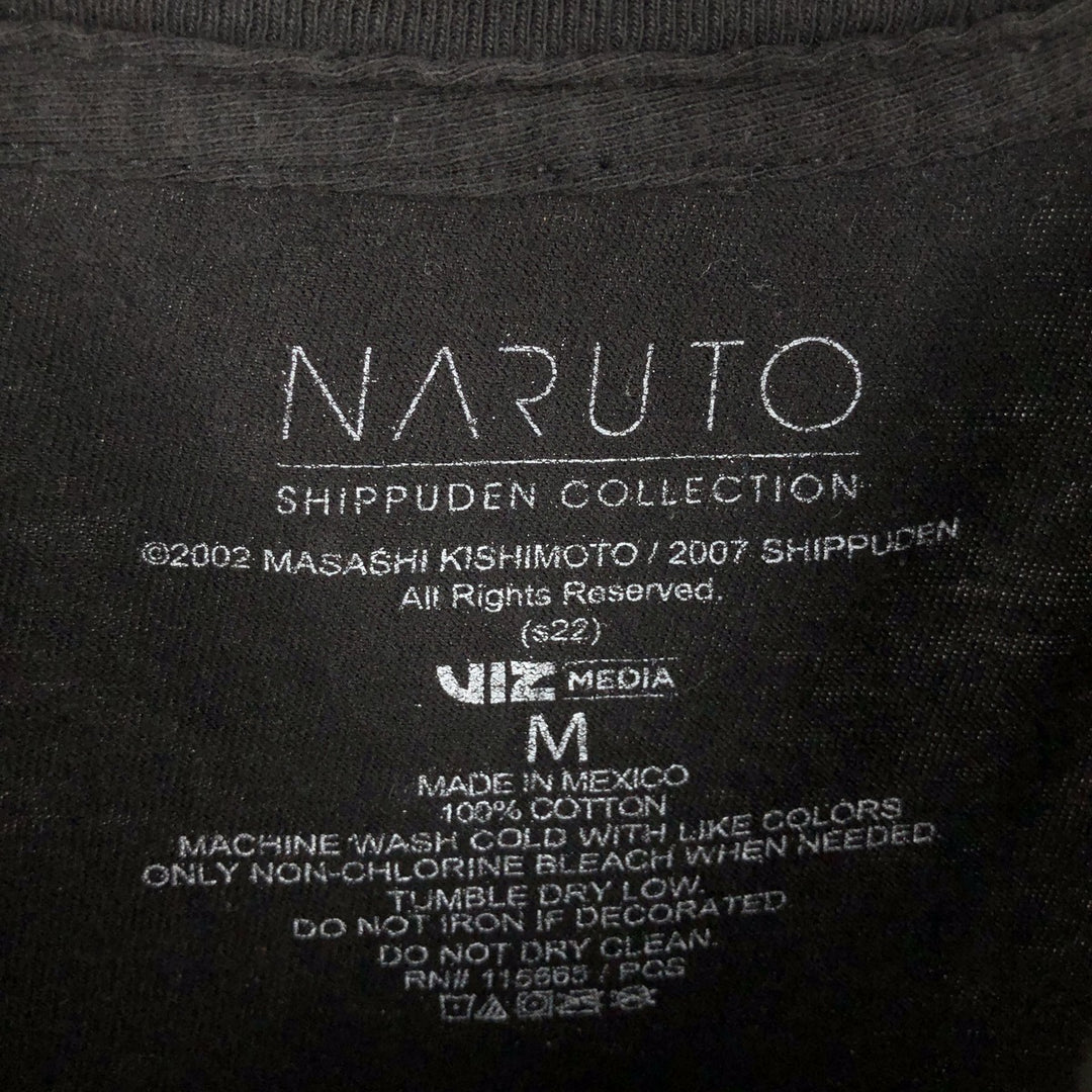 NARUTO SHIPPUDEN Naruto Shippuden Anime Character Print T-Shirt Men's M Size cotton black type Vintage Second Hand