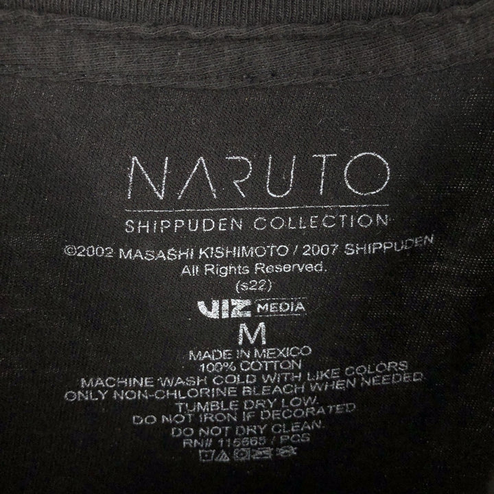 NARUTO SHIPPUDEN Naruto Shippuden Anime Character Print T-Shirt Men's M Size cotton black type Vintage Second Hand