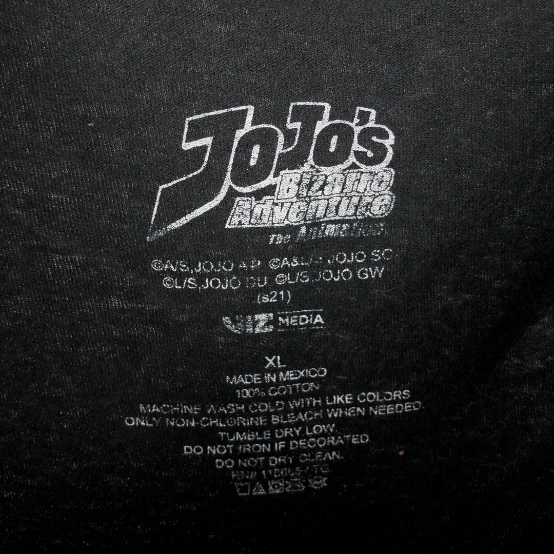 JoJo's Bizarre Adventure JoJo's Bizarre Adventure Anime Character Print T-Shirt Men's XL cotton black type Vintage Second Hand