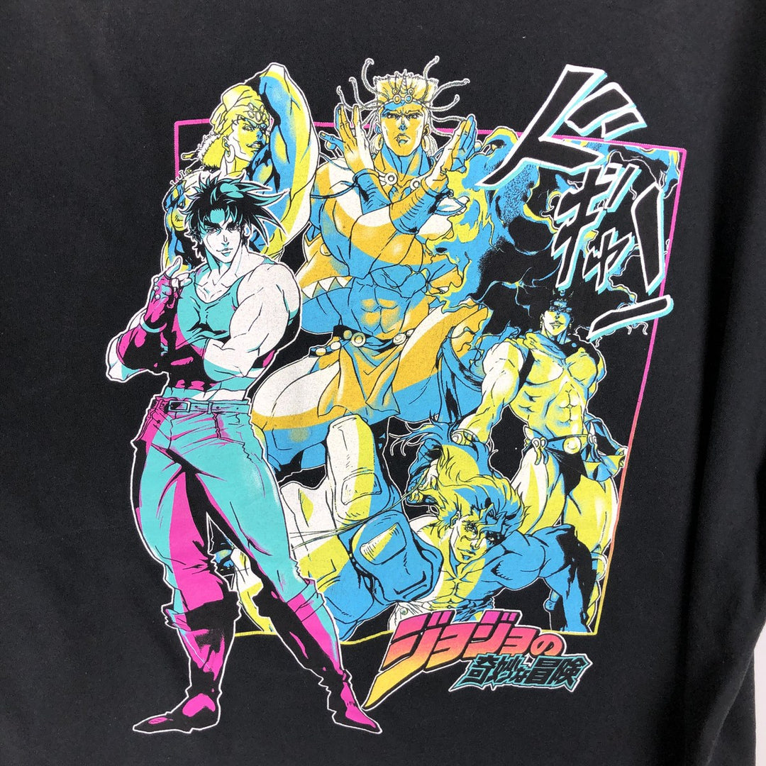 JoJo's Bizarre Adventure JoJo's Bizarre Adventure Anime Character Print T-Shirt Men's XL cotton black type Vintage Second Hand